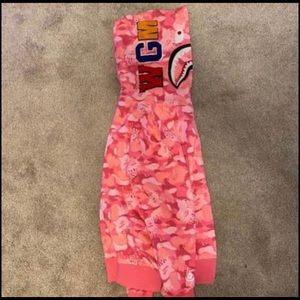 Bape Fire Camo Pink Hoodie